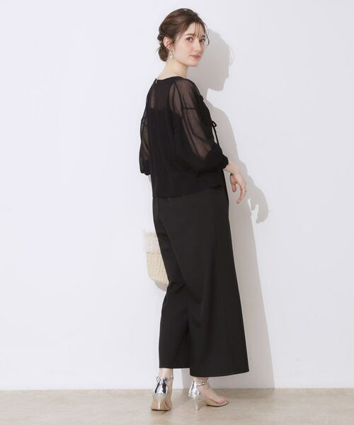 Couture Brooch / クチュールブローチ カーディガン・ボレロ | 【上品な透け感・通勤】ダブルパール調釦シアーカーディガン | 詳細26