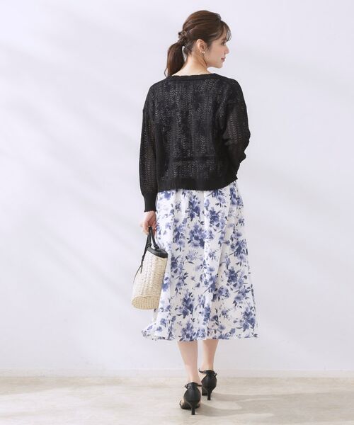 Couture Brooch / クチュールブローチ カーディガン・ボレロ | 【冷房対策・通勤】透かし編みシャイニーニットカーディガン | 詳細16