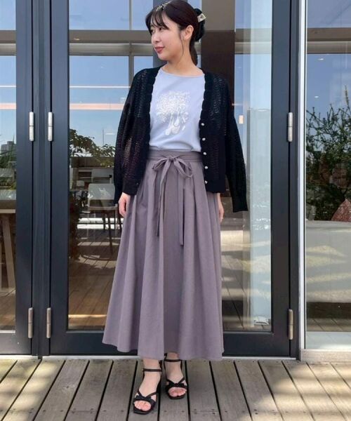 Couture Brooch / クチュールブローチ カーディガン・ボレロ | 【冷房対策・通勤】透かし編みシャイニーニットカーディガン | 詳細21