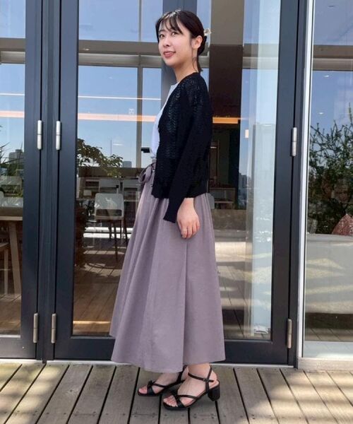 Couture Brooch / クチュールブローチ カーディガン・ボレロ | 【冷房対策・通勤】透かし編みシャイニーニットカーディガン | 詳細22