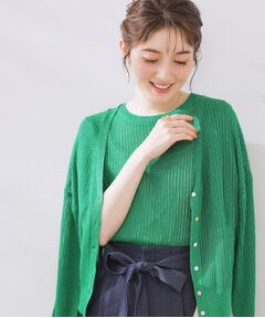 Couture Brooch / クチュールブローチ カーディガン・ボレロ | ラメリブVネックカーディガン