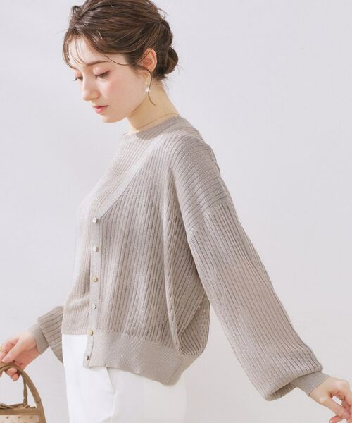 Couture Brooch / クチュールブローチ カーディガン・ボレロ | ラメリブVネックカーディガン | 詳細16