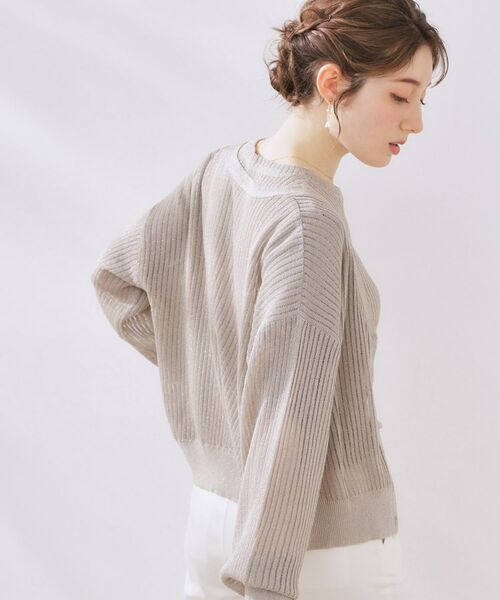 Couture Brooch / クチュールブローチ カーディガン・ボレロ | ラメリブVネックカーディガン | 詳細17