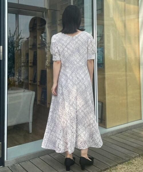 Couture Brooch / クチュールブローチ ロング・マキシ丈ワンピース | 【一枚で着映え・華やか】チェックプリント コードレースワンピース | 詳細12