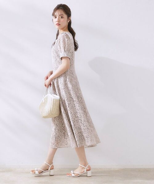 Couture Brooch / クチュールブローチ ロング・マキシ丈ワンピース | 【一枚で着映え・華やか】チェックプリント コードレースワンピース | 詳細15