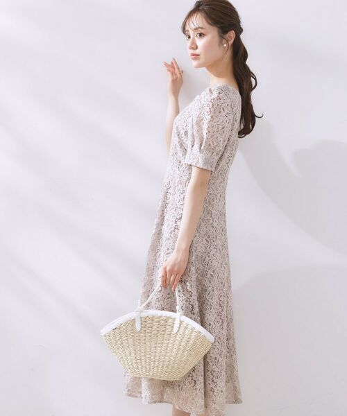 Couture Brooch / クチュールブローチ ロング・マキシ丈ワンピース | 【一枚で着映え・華やか】チェックプリント コードレースワンピース | 詳細18