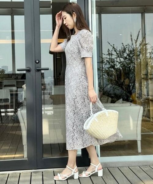 Couture Brooch / クチュールブローチ ロング・マキシ丈ワンピース | 【一枚で着映え・華やか】チェックプリント コードレースワンピース | 詳細21