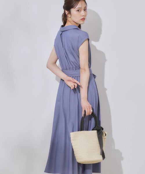 Couture Brooch / クチュールブローチ ロング・マキシ丈ワンピース | 【美シルエット・通勤】シャンブレーシャツワンピース | 詳細10