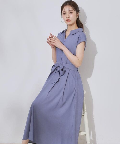 Couture Brooch / クチュールブローチ ロング・マキシ丈ワンピース | 【美シルエット・通勤】シャンブレーシャツワンピース | 詳細11