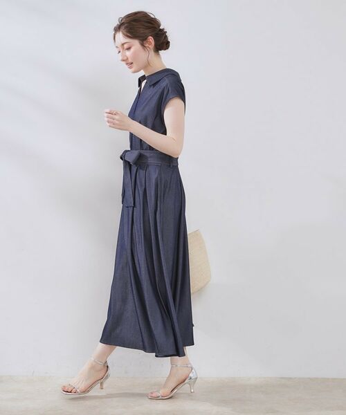 Couture Brooch / クチュールブローチ ロング・マキシ丈ワンピース | 【美シルエット・通勤】シャンブレーシャツワンピース | 詳細21