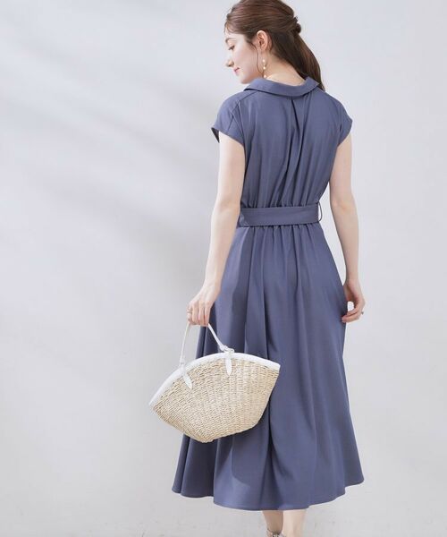 Couture Brooch / クチュールブローチ ロング・マキシ丈ワンピース | 【美シルエット・通勤】シャンブレーシャツワンピース | 詳細6