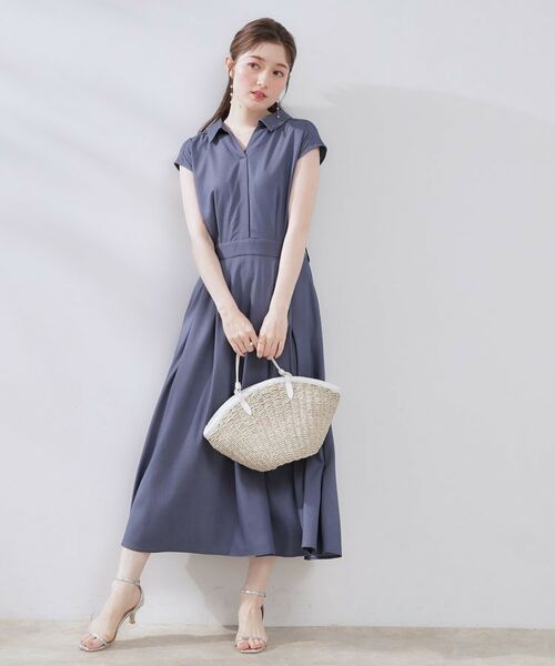 Couture Brooch / クチュールブローチ ロング・マキシ丈ワンピース | 【美シルエット・通勤】シャンブレーシャツワンピース | 詳細7