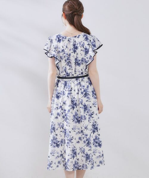 クチュールブローチ　花柄ワンピース　Lサイズ 小花柄ティアードワンピース（マキシ・ロングワンピース