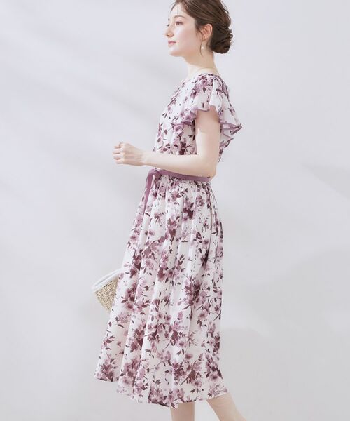 花柄・華やか・一枚で着映え】サマーフラワーブーケワンピース