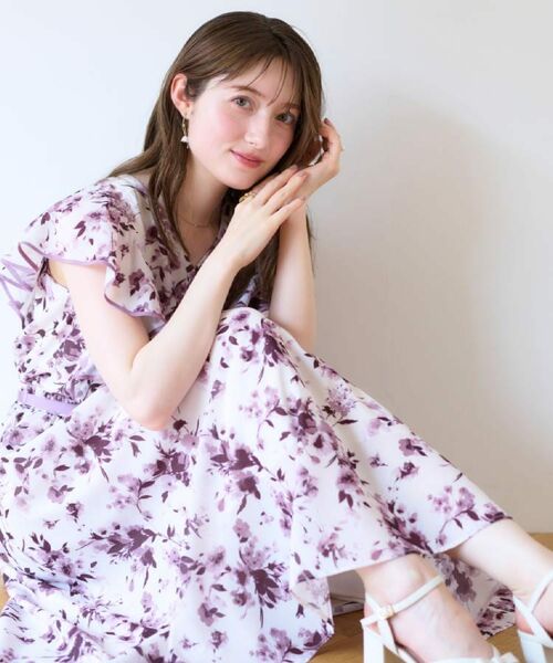 花柄・華やか・一枚で着映え】サマーフラワーブーケワンピース
