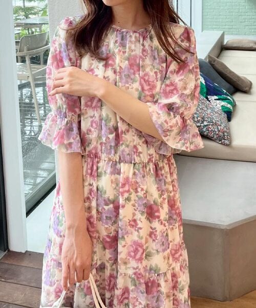 Couture Brooch / クチュールブローチ ロング・マキシ丈ワンピース | 【一枚で着映える・大人可愛い】かすれプリント楊柳ワンピース | 詳細10