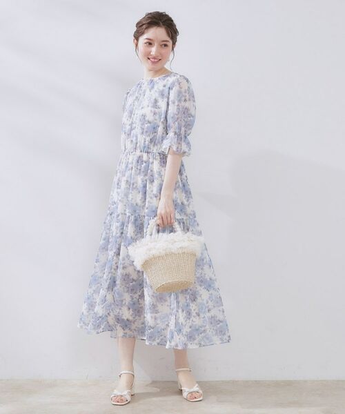 Couture Brooch / クチュールブローチ ロング・マキシ丈ワンピース | 【一枚で着映える・大人可愛い】かすれプリント楊柳ワンピース | 詳細11