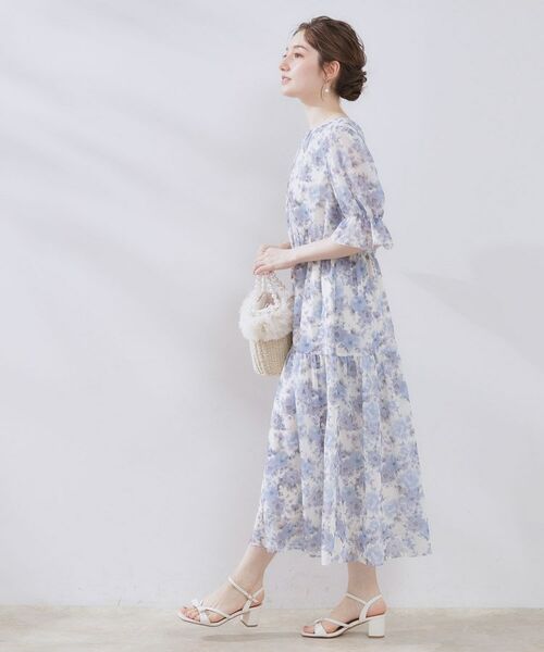 Couture Brooch / クチュールブローチ ロング・マキシ丈ワンピース | 【一枚で着映える・大人可愛い】かすれプリント楊柳ワンピース | 詳細12