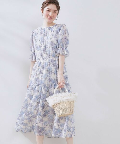 Couture Brooch / クチュールブローチ ロング・マキシ丈ワンピース | 【一枚で着映える・大人可愛い】かすれプリント楊柳ワンピース | 詳細14