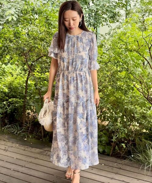 Couture Brooch / クチュールブローチ ロング・マキシ丈ワンピース | 【一枚で着映える・大人可愛い】かすれプリント楊柳ワンピース | 詳細17