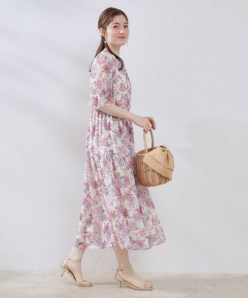 Couture Brooch / クチュールブローチ ロング・マキシ丈ワンピース | 【一枚で着映える・大人可愛い】かすれプリント楊柳ワンピース | 詳細2