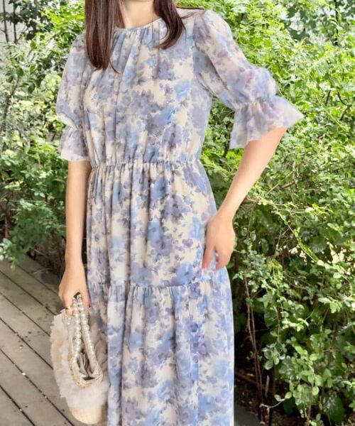 Couture Brooch / クチュールブローチ ロング・マキシ丈ワンピース | 【一枚で着映える・大人可愛い】かすれプリント楊柳ワンピース | 詳細20