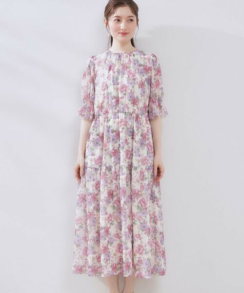 Couture Brooch / クチュールブローチ ロング・マキシ丈ワンピース | 【一枚で着映える・大人可愛い】かすれプリント楊柳ワンピース | 詳細23