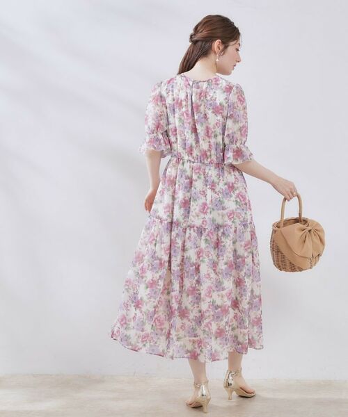 Couture Brooch / クチュールブローチ ロング・マキシ丈ワンピース | 【一枚で着映える・大人可愛い】かすれプリント楊柳ワンピース | 詳細3