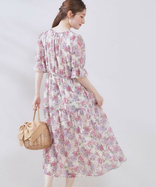 Couture Brooch / クチュールブローチ ロング・マキシ丈ワンピース | 【一枚で着映える・大人可愛い】かすれプリント楊柳ワンピース | 詳細6