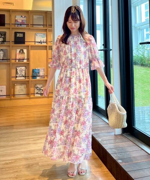 Couture Brooch / クチュールブローチ ロング・マキシ丈ワンピース | 【一枚で着映える・大人可愛い】かすれプリント楊柳ワンピース | 詳細7
