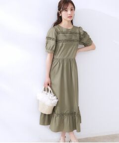 Couture Brooch / クチュールブローチ ロング・マキシ丈ワンピース | エシカルコットン タック＆フリルワンピース