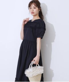 Couture Brooch / クチュールブローチ ロング・マキシ丈ワンピース | エシカルコットン タック＆フリルワンピース