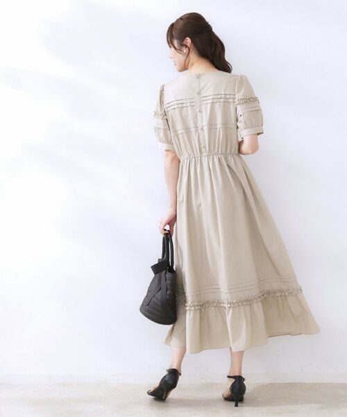Couture Brooch / クチュールブローチ ロング・マキシ丈ワンピース | エシカルコットン タック＆フリルワンピース | 詳細13