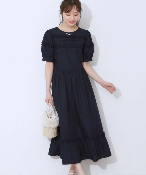 Couture Brooch / クチュールブローチ ロング・マキシ丈ワンピース | エシカルコットン タック＆フリルワンピース | 詳細17