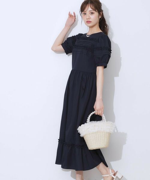 Couture Brooch / クチュールブローチ ロング・マキシ丈ワンピース | エシカルコットン タック＆フリルワンピース | 詳細18