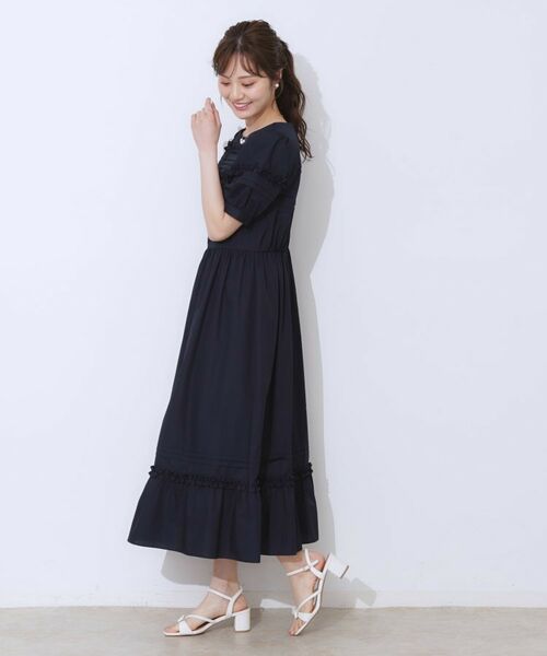 Couture Brooch / クチュールブローチ ロング・マキシ丈ワンピース | エシカルコットン タック＆フリルワンピース | 詳細20