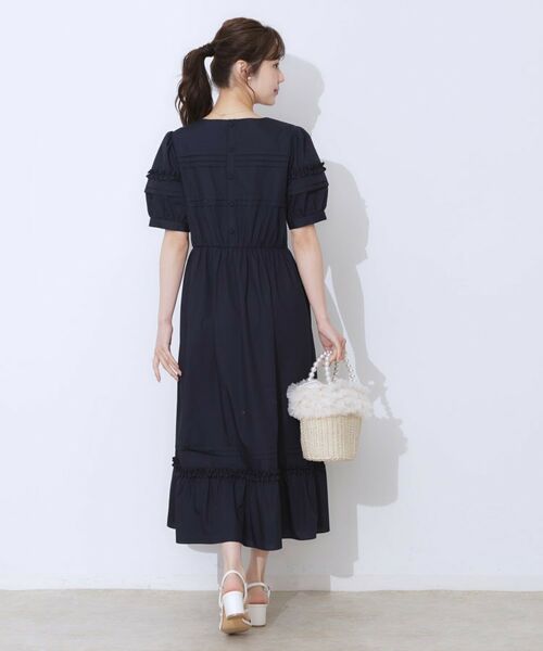 Couture Brooch / クチュールブローチ ロング・マキシ丈ワンピース | エシカルコットン タック＆フリルワンピース | 詳細21