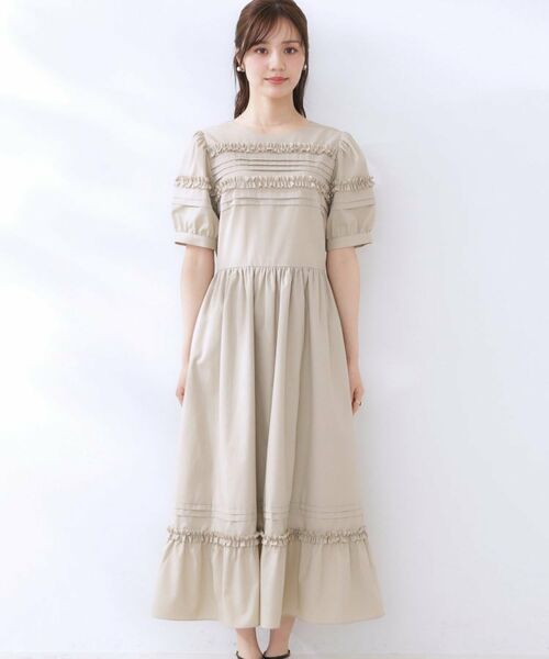 Couture Brooch / クチュールブローチ ロング・マキシ丈ワンピース | エシカルコットン タック＆フリルワンピース | 詳細24