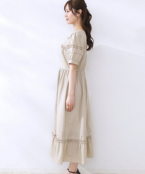 Couture Brooch / クチュールブローチ ロング・マキシ丈ワンピース | エシカルコットン タック＆フリルワンピース | 詳細25
