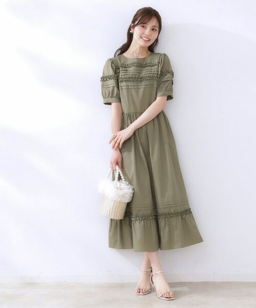 Couture Brooch / クチュールブローチ ロング・マキシ丈ワンピース | エシカルコットン タック＆フリルワンピース | 詳細5