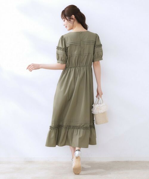 Couture Brooch / クチュールブローチ ロング・マキシ丈ワンピース | エシカルコットン タック＆フリルワンピース | 詳細7