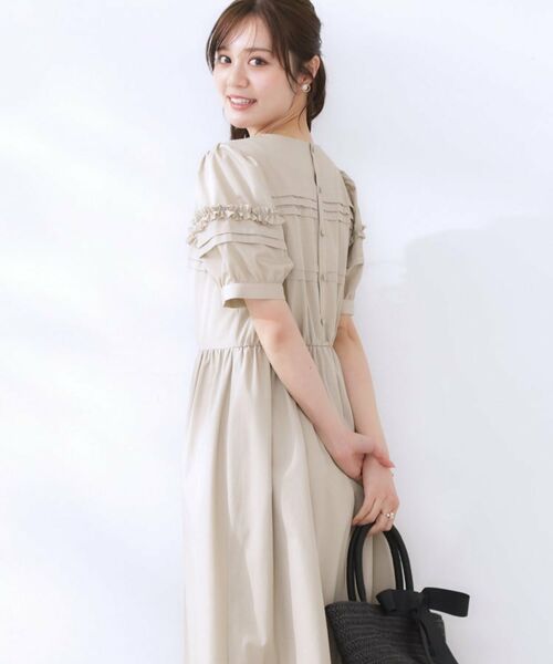 Couture Brooch / クチュールブローチ ロング・マキシ丈ワンピース | エシカルコットン タック＆フリルワンピース | 詳細9