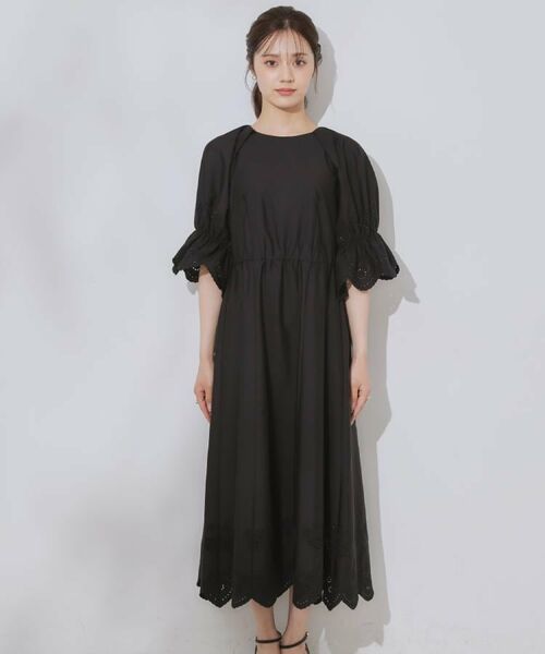 Couture Brooch / クチュールブローチ ロング・マキシ丈ワンピース | 【きれいめ・二の腕カバー】エシカルコットン エンブロドルマンワンピース | 詳細16