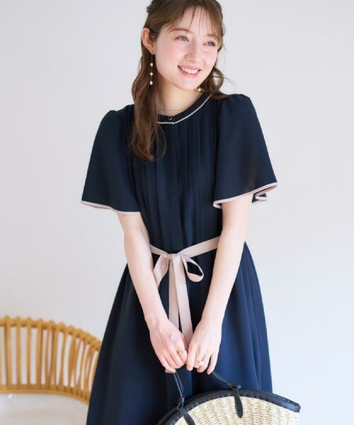 Couture Brooch / クチュールブローチ ロング・マキシ丈ワンピース | 【配色・きれいめ・通勤】タックプリーツ配色ワンピース | 詳細19