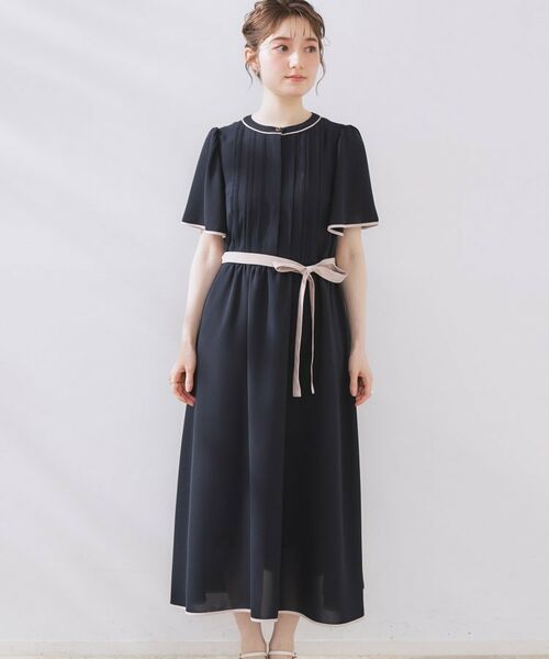 Couture Brooch / クチュールブローチ ロング・マキシ丈ワンピース | 【配色・きれいめ・通勤】タックプリーツ配色ワンピース | 詳細27