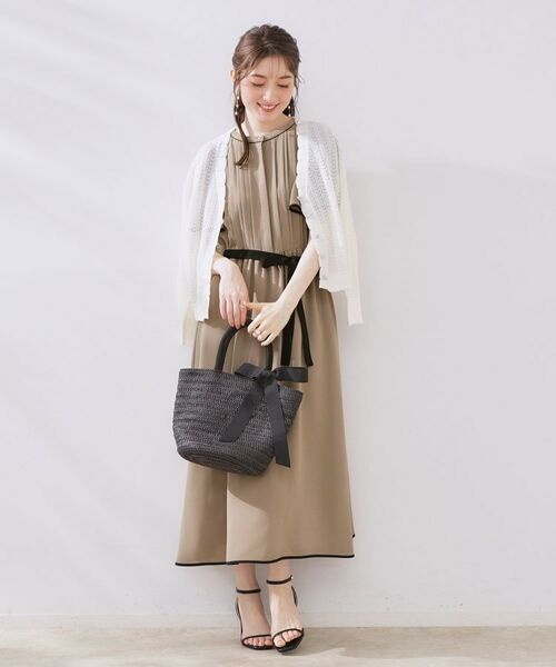 Couture Brooch / クチュールブローチ ロング・マキシ丈ワンピース | 【配色・きれいめ・通勤】タックプリーツ配色ワンピース | 詳細6