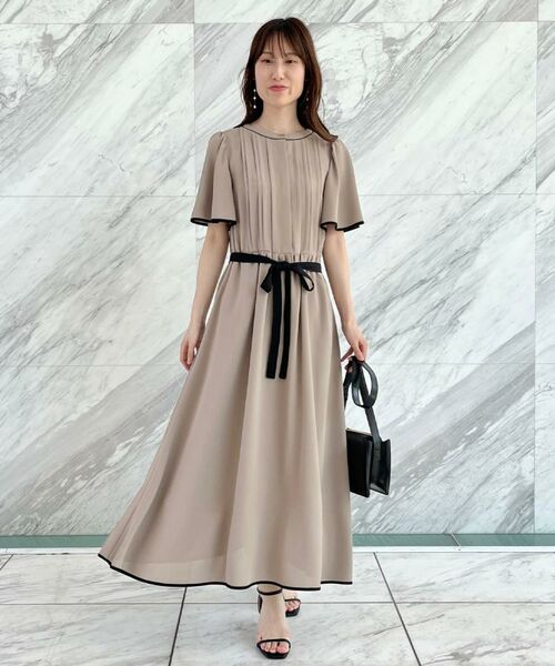 Couture Brooch / クチュールブローチ ロング・マキシ丈ワンピース | 【配色・きれいめ・通勤】タックプリーツ配色ワンピース | 詳細7