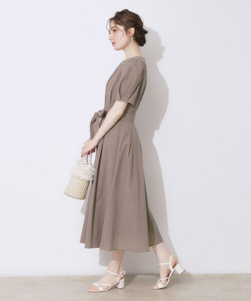 Couture Brooch / クチュールブローチ ロング・マキシ丈ワンピース | 【細見え・キレイめ】サッカータックワンピース | 詳細12