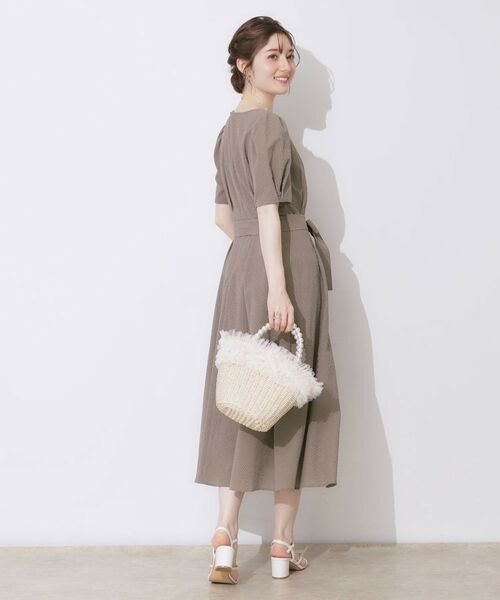 Couture Brooch / クチュールブローチ ロング・マキシ丈ワンピース | 【細見え・キレイめ】サッカータックワンピース | 詳細13