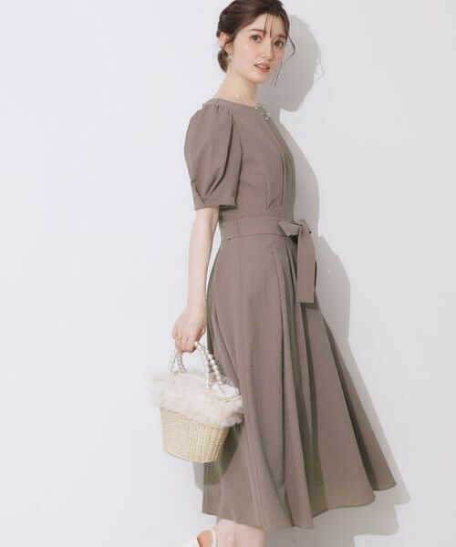 Couture Brooch / クチュールブローチ ロング・マキシ丈ワンピース | 【細見え・キレイめ】サッカータックワンピース | 詳細15